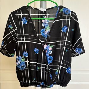 Cropped Floral Blouse